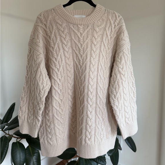 Aritzia Sweaters - Aritzia The Group by Babaton Cable Knit Sweater - Cream